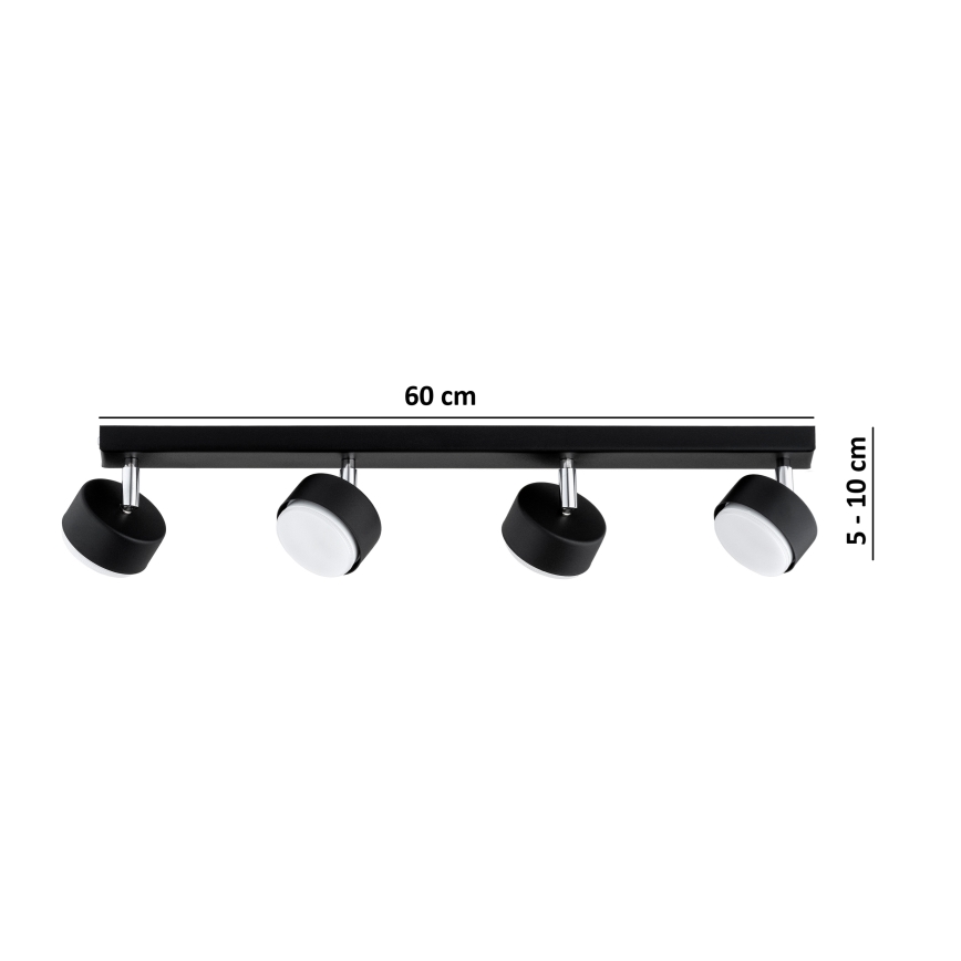 Brilagi - LED точково осветително тяло MONO 4xGX53/30W/230V черно