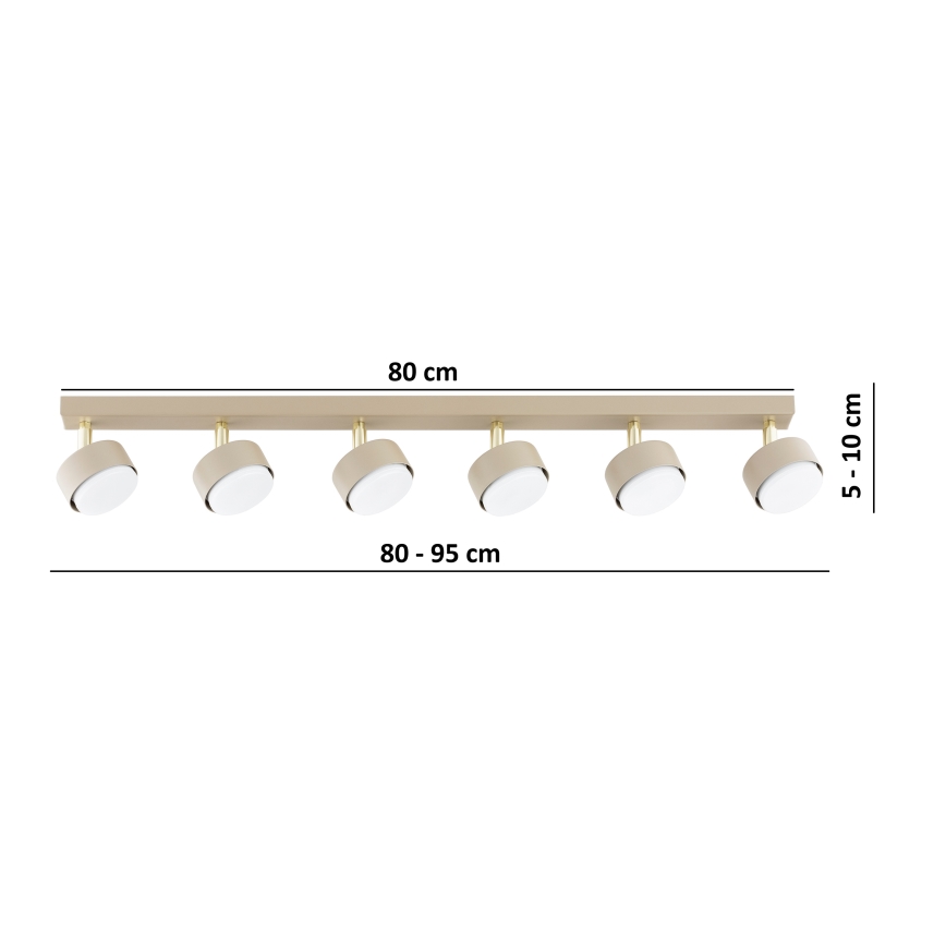 Brilagi - LED точково осветително тяло MONO 6xGX53/30W/230V бежово/златно