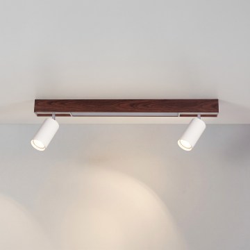 BRILAGI - LED точково осветително тяло SELE 2xGU10/30W/230V + LED/15W бяло/дъбов декор