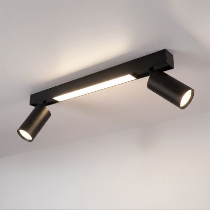 Brilagi - LED точково осветително тяло SELE 2xGU10/30W/230V + LED/15W черно