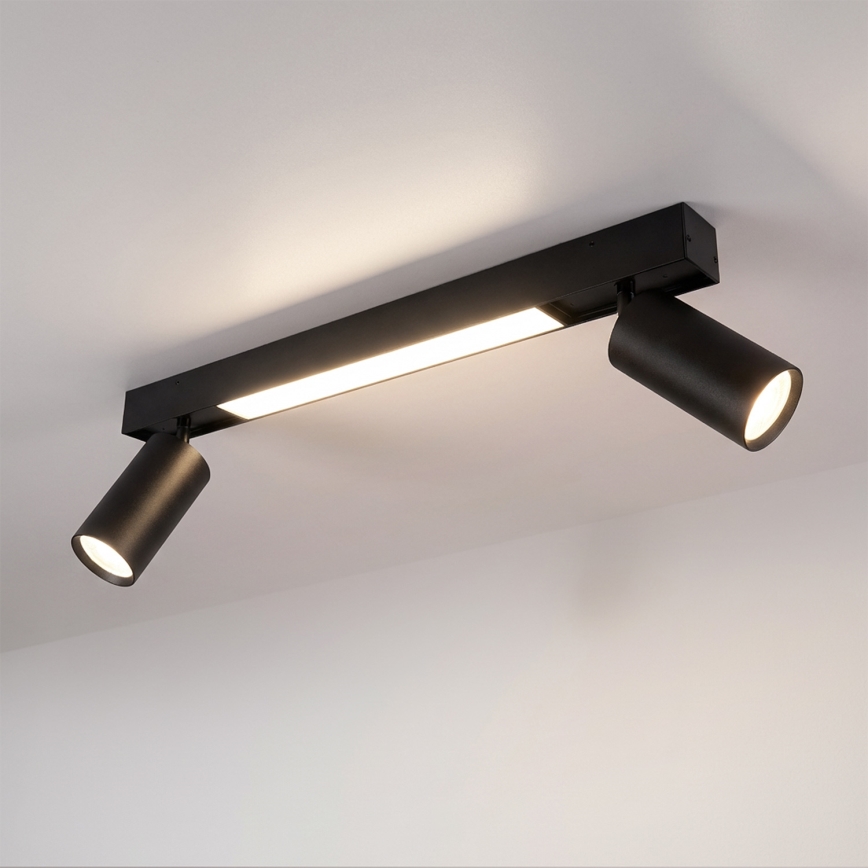 Brilagi - LED точково осветително тяло SELE 2xGU10/30W/230V + LED/15W черно