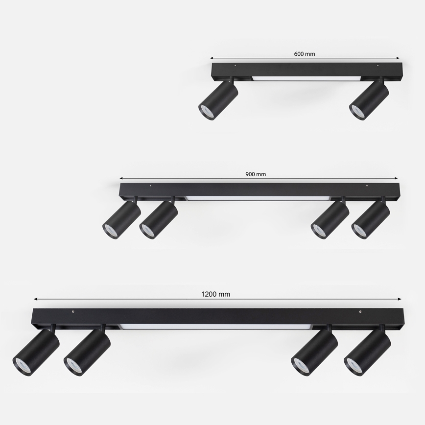 Brilagi - LED точково осветително тяло SELE 2xGU10/30W/230V + LED/15W черно