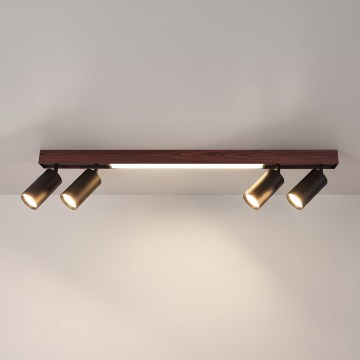 BRILAGI - LED точково осветително тяло SELE 4xGU10/30W/230V + LED/20W черно/дъбов декор