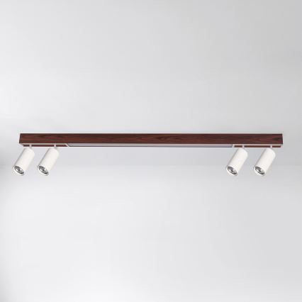 BRILAGI - LED точково осветително тяло SELE 4xGU10/30W/230V + LED/25W бяло/дъбов декор