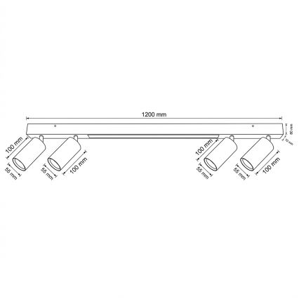 Brilagi - LED точково осветително тяло SELE 4xGU10/30W/230V + LED/25W бяло