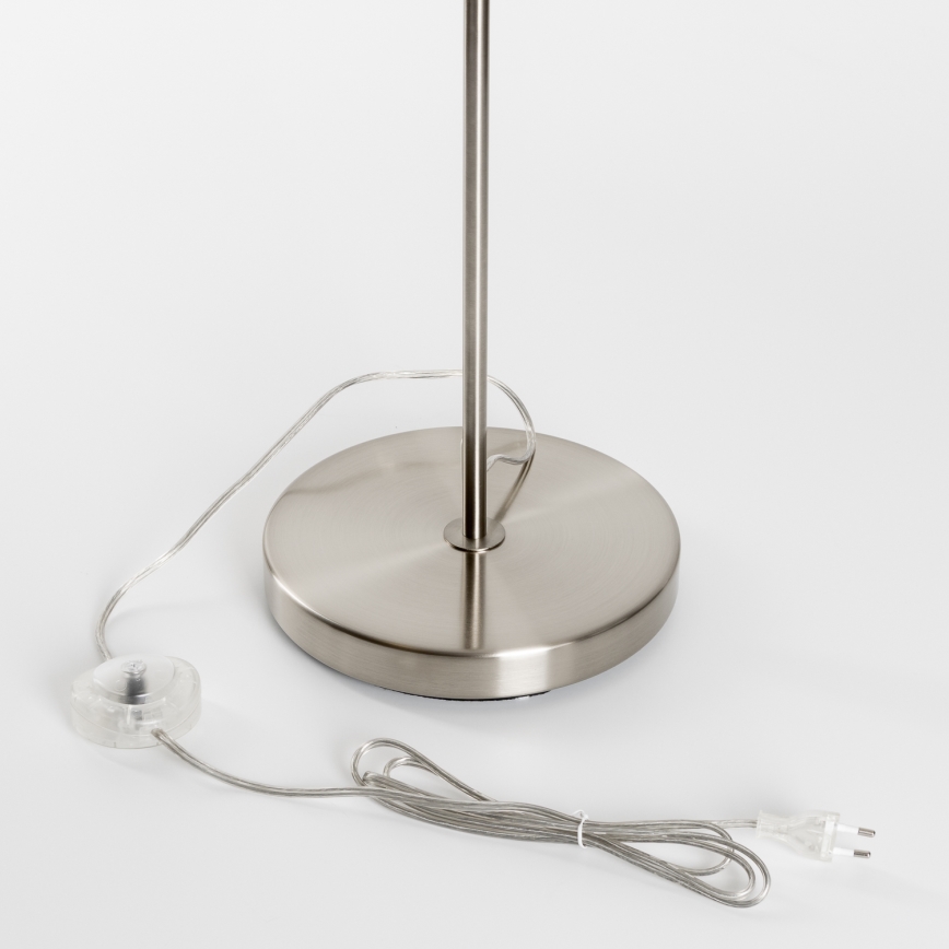 Brilagi - LED торшер CERIA 1xE27/40W/230V Ø 40 см бамбук/матов хром