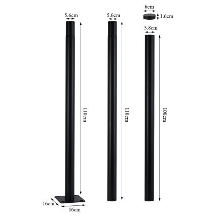 Brilagi - LED улична лампа с 3 м стълб URBANSPARK LED/60W/230V, черна, IP65