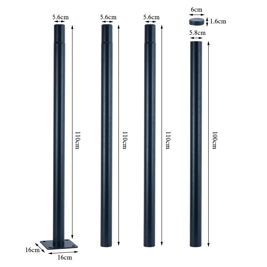 Brilagi - LED улична лампа със стълб 4 m URBANSPARK LED/120W/230V антрацит IP65
