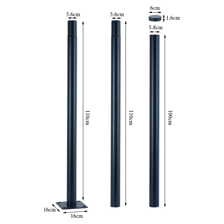 Brilagi - LED улична лампа със стълб 3 м URBANSPARK LED/120W/230V антрацит IP65
