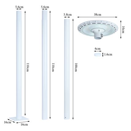 Brilagi - LED Улична лампа URBANSPARK LED/120W/230V бял IP65
