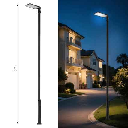 Brilagi - LED външна улична лампа с 5 m стълб и шарнир URBANLIGHT LED/200W/230V черна IP65