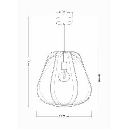 Brilagi - LED висящ полилей на кабел ARVEN 1xE27/8W/230V Ø 37 см сив