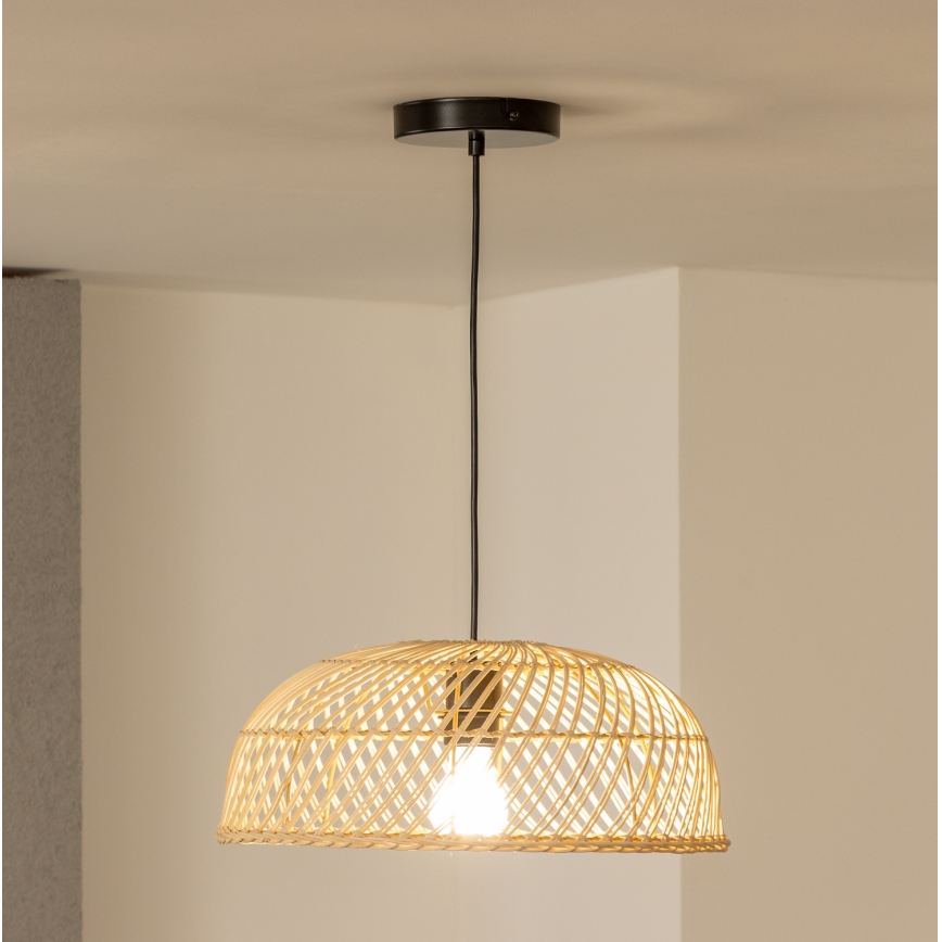 Brilagi - LED висяща лампа на кабел CERIA BOHO 1xE27/40W/230V, диаметър 40 см, ратан