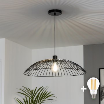 Brilagi - LED висяща лампа на кабел CERIA WIRE 1xE27/40W/230V, Ø 60 см, черна