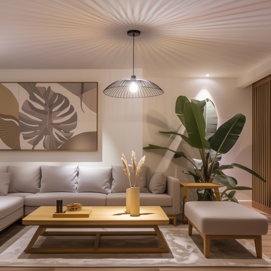 Brilagi - LED висяща лампа на кабел CERIA WIRE 1xE27/40W/230V, Ø 60 см, черна