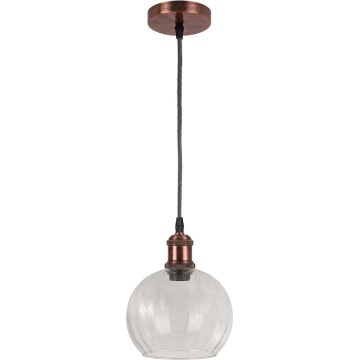 Brilagi - LED висяща лампа на кабел RETRO GLASS 1xE27/60W/230V Ø 25 см медна/прозрачна