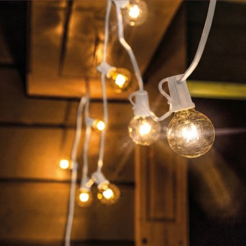Brilagi - LED външен декоративен гирлянд GIRLANDA 10xE12/0,6W/230V 8m бял IP44 топла бяла