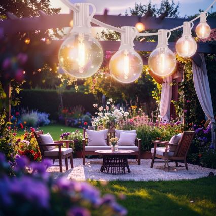 Brilagi - LED външен декоративен гирлянд GIRLANDA 10xE12/0,6W/230V 8m бял IP44 топла бяла