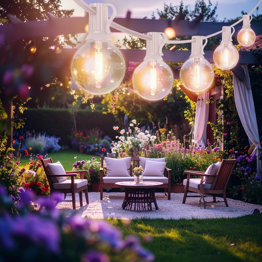 Brilagi - LED външен декоративен гирлянд GIRLANDA 10xE12/0,6W/230V 8m бял IP44 топла бяла