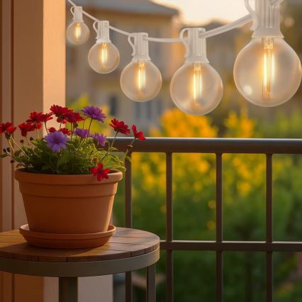 Brilagi - LED външен декоративен гирлянд GIRLANDA 10xE12/0,6W/230V 8m бял IP44 топла бяла