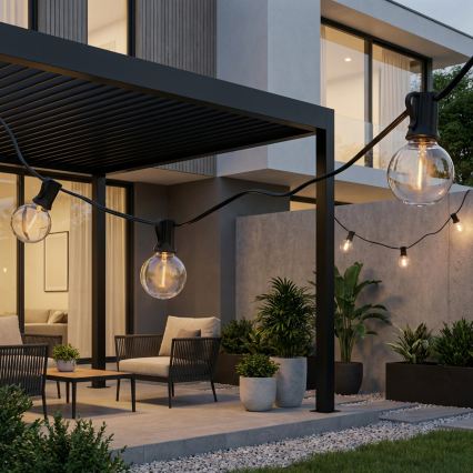 Brilagi - LED външна декоративна верига GIRLANDA 25xE12/0,6W/230V 20m черна IP44 топло бяло + дистанционно управление