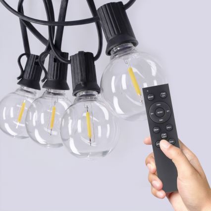 Brilagi - LED външна декоративна верига GIRLANDA 25xE12/0,6W/230V 20m черна IP44 топло бяло + дистанционно управление