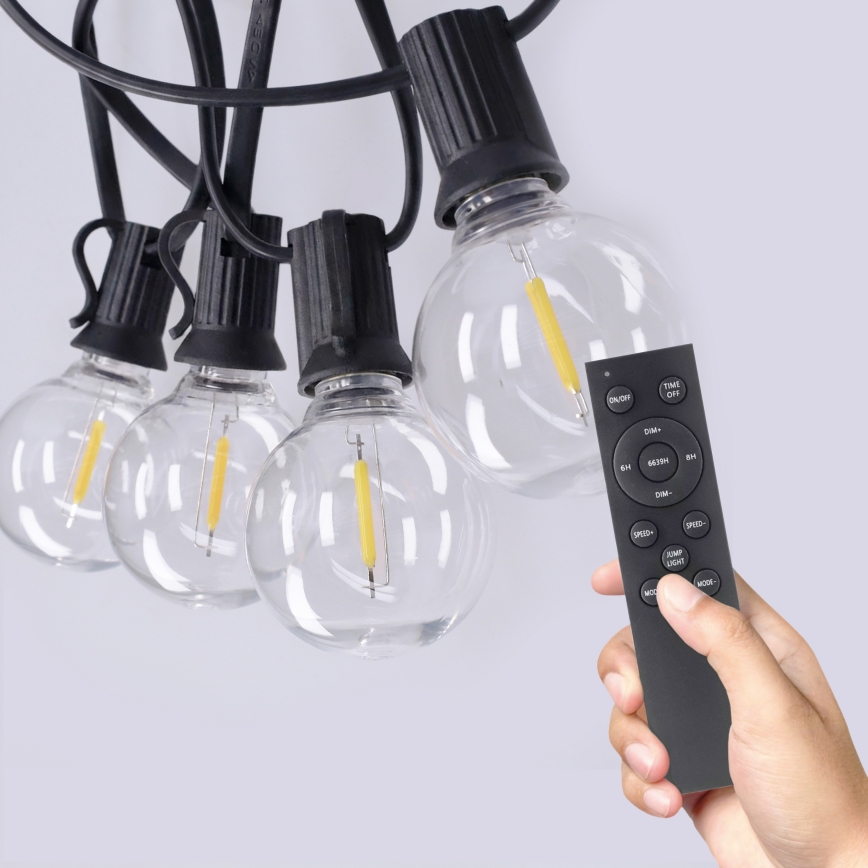 Brilagi - LED външна декоративна верига GIRLANDA 25xE12/0,6W/230V 20m черна IP44 топло бяло + дистанционно управление