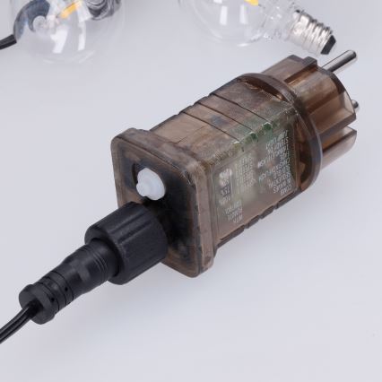 Brilagi - LED външна декоративна верига GIRLANDA 25xE12/0,6W/230V 20m черна IP44 топло бяло + дистанционно управление