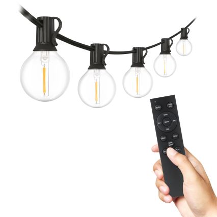 Brilagi - LED външна декоративна гирлянда GIRLANDA 25xE12/0,6W/230V 20m черна IP44 топло бяло + дистанционно управление