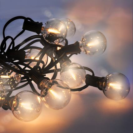 Brilagi - LED външна декоративна гирлянда GIRLANDA 25xE12/0,6W/230V 20m черна IP44 топло бяло + дистанционно управление