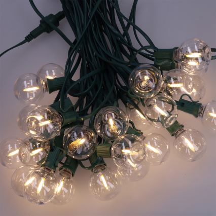 Brilagi - LED външна декоративна верига GIRLANDA 25xE12/0,8W/230V 20m зелена IP44 топло бяло