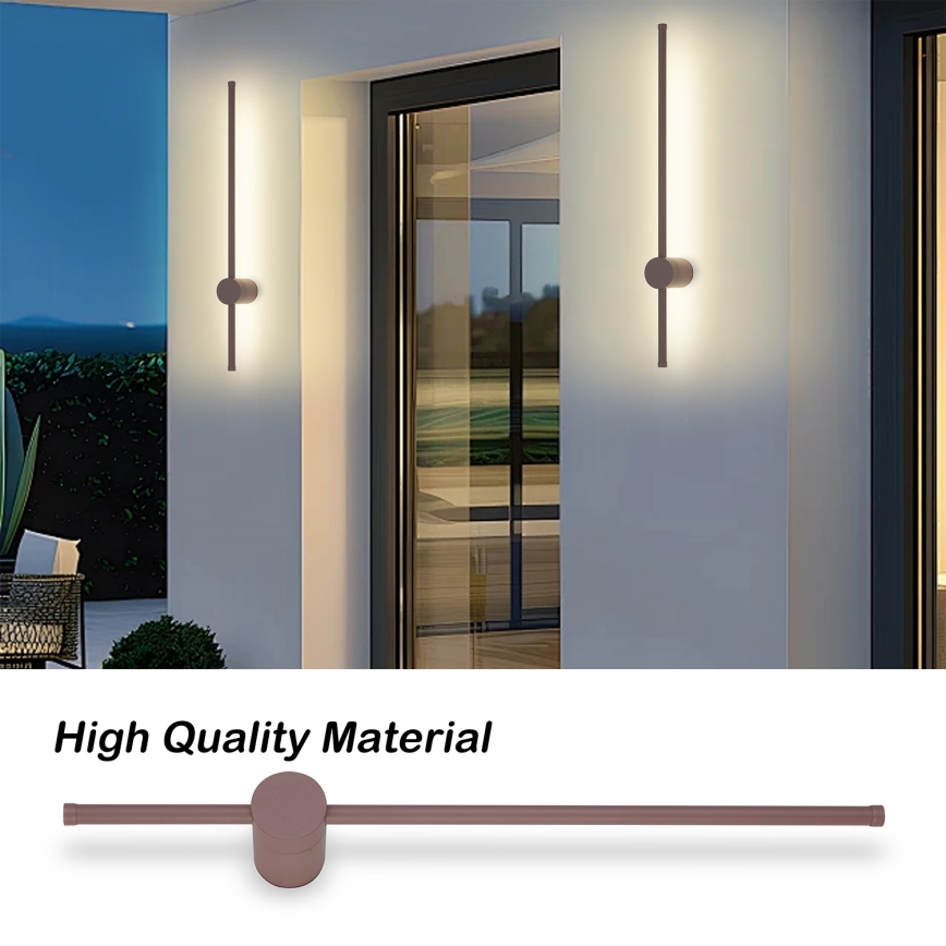 Brilagi - LED външен стенен осветител AURA LED/12W/230V 3000K IP54 65 cm кафяв CRI 90