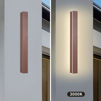 Brilagi - LED външно стенно осветително тяло LINEAR LED/12W/230V 3000K IP65 50 cm кафяво CRI 90