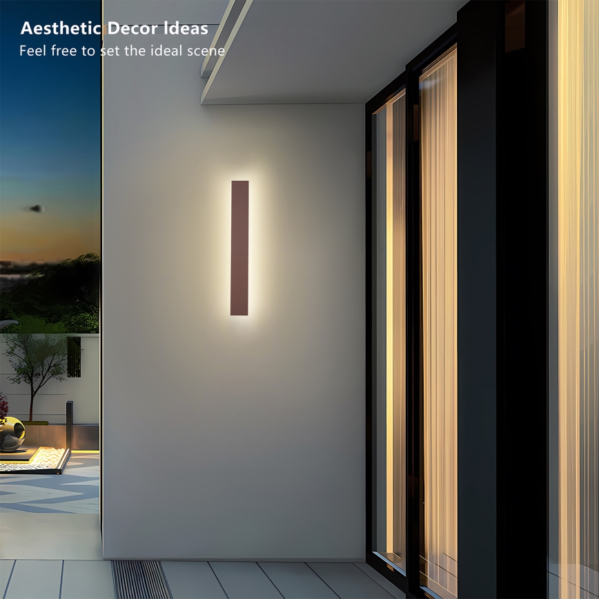 Brilagi - LED външно стенно осветително тяло LINEAR LED/12W/230V 3000K IP65 50 cm кафяво CRI 90