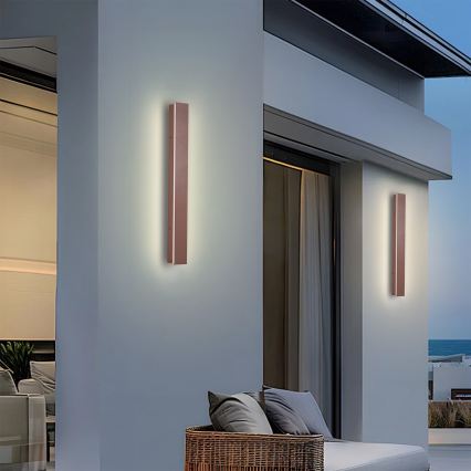 Brilagi - LED външно стенно осветително тяло LINEAR LED/12W/230V 3000K IP65 50 cm кафяво CRI 90