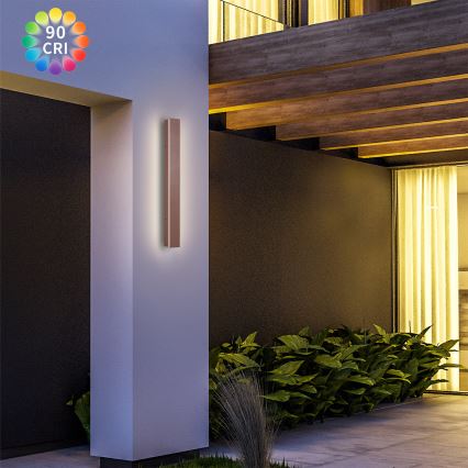 Brilagi - LED външно стенно осветително тяло LINEAR LED/12W/230V 3000K IP65 50 cm кафяво CRI 90