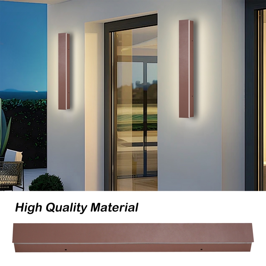Brilagi - LED външно стенно осветително тяло LINEAR LED/12W/230V 3000K IP65 50 cm кафяво CRI 90