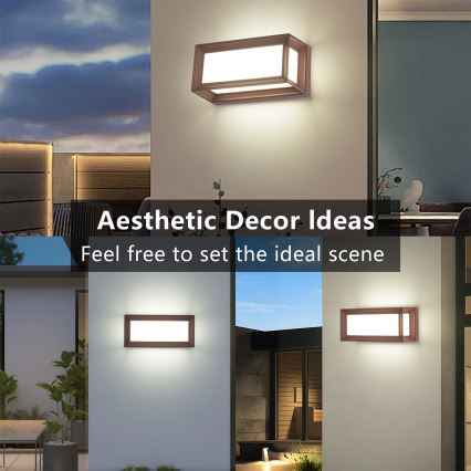 Brilagi - LED външно стенно осветително тяло PARKER LED/12W/230V 3000/4500/6000K кафяво IP44