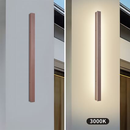 Brilagi - LED външен стенен осветител LINEAR LED/22W/230V 3000K IP65 100 см кафяв CRI 90