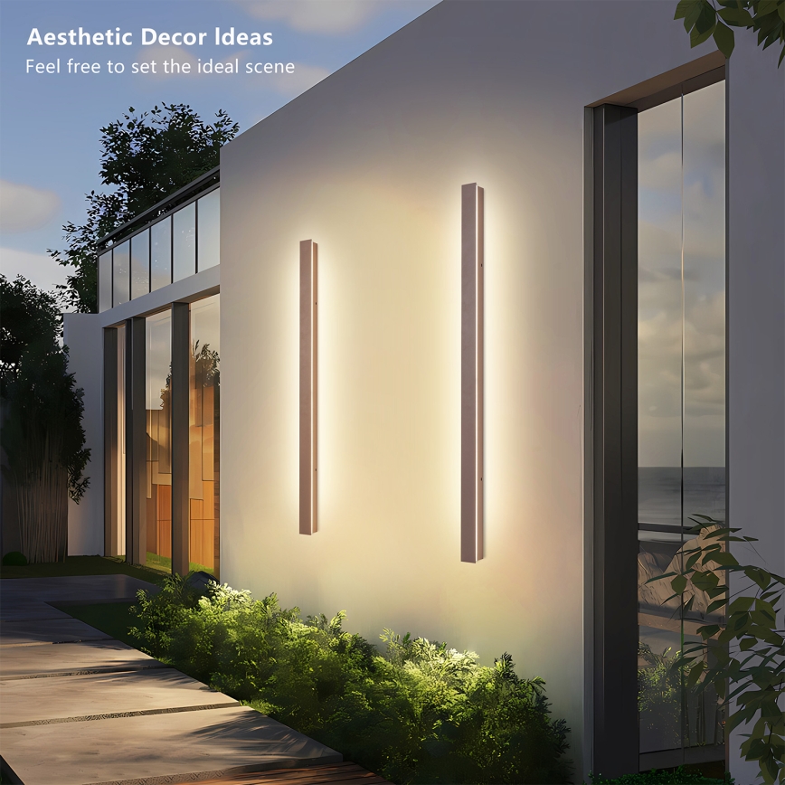 Brilagi - LED външен стенен осветител LINEAR LED/22W/230V 3000K IP65 100 см кафяв CRI 90