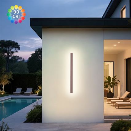 Brilagi - LED външен стенен осветител LINEAR LED/22W/230V 3000K IP65 100 см кафяв CRI 90