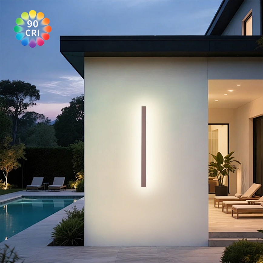 Brilagi - LED външен стенен осветител LINEAR LED/22W/230V 3000K IP65 100 см кафяв CRI 90