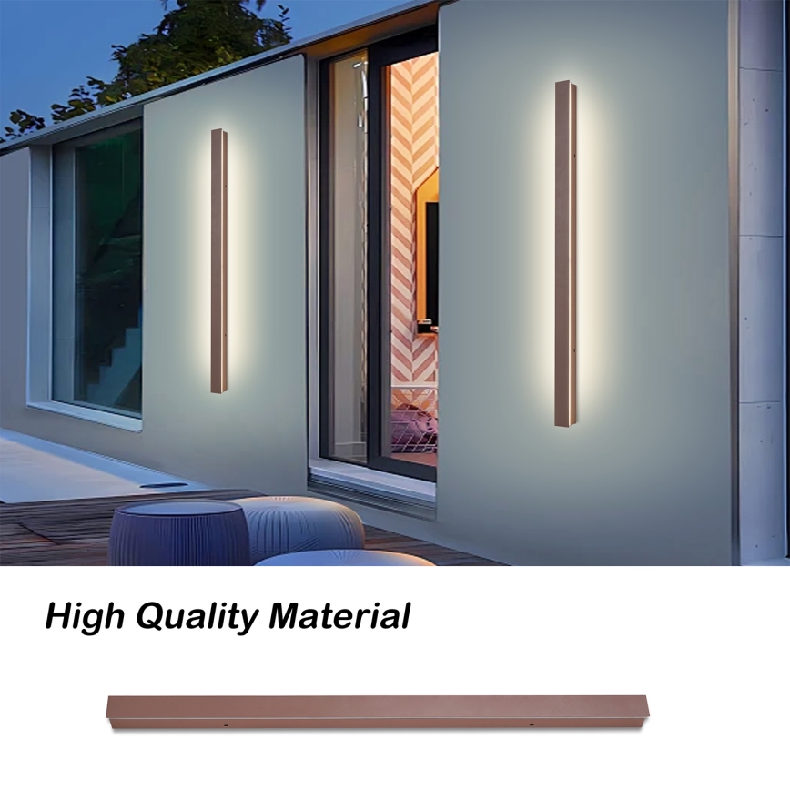 Brilagi - LED външен стенен осветител LINEAR LED/22W/230V 3000K IP65 100 см кафяв CRI 90