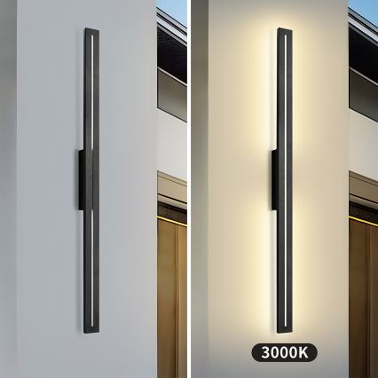 Brilagi - LED външно стенно осветително тяло LINEO LED/24W/230V 3000K IP65 100 cm черно
