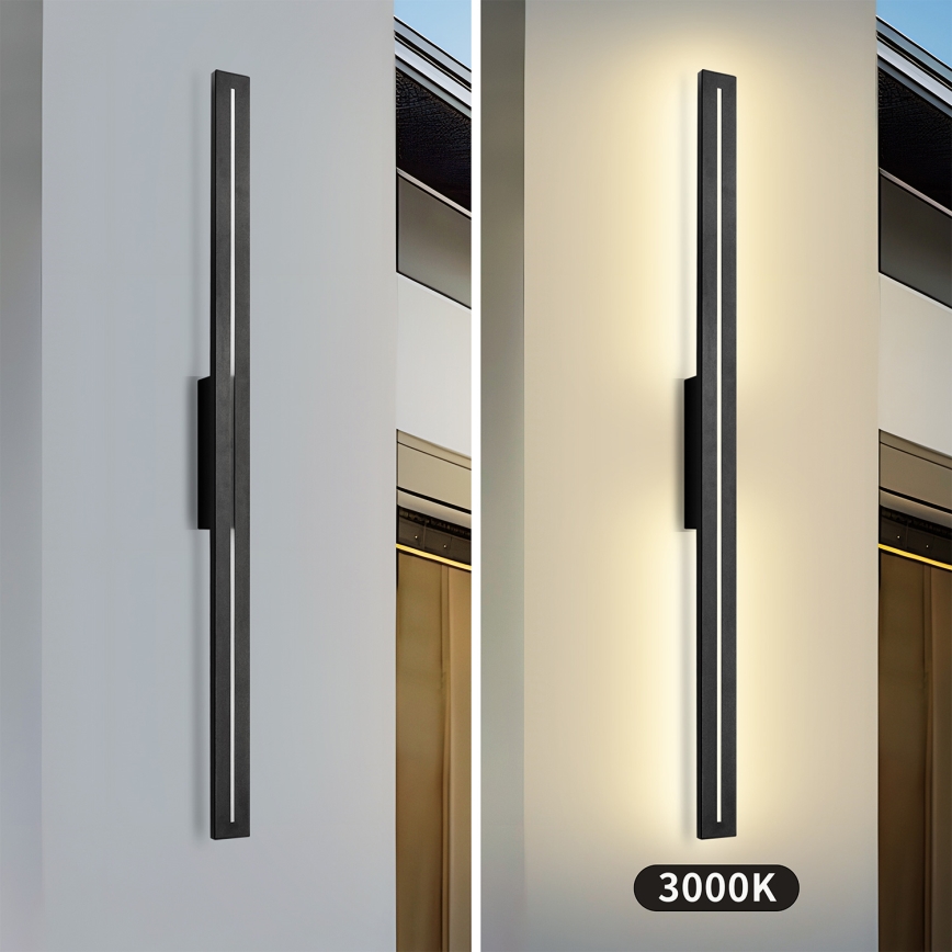 Brilagi - LED външно стенно осветително тяло LINEO LED/24W/230V 3000K IP65 100 cm черно