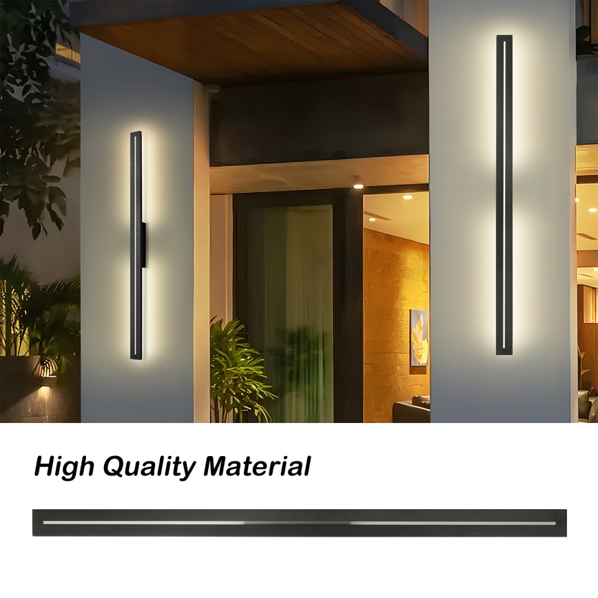 Brilagi - LED външно стенно осветително тяло LINEO LED/24W/230V 3000K IP65 100 cm черно
