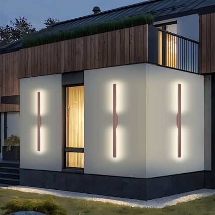 Brilagi - LED външна стенна лампа LUNA LED/24W/230V 3000K IP65 100 cm кафява CRI 90
