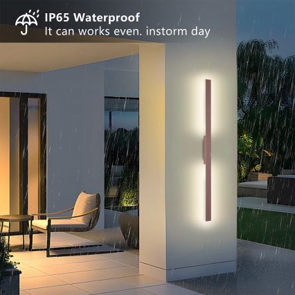 Brilagi - LED външна стенна лампа LUNA LED/24W/230V 3000K IP65 100 cm кафява CRI 90