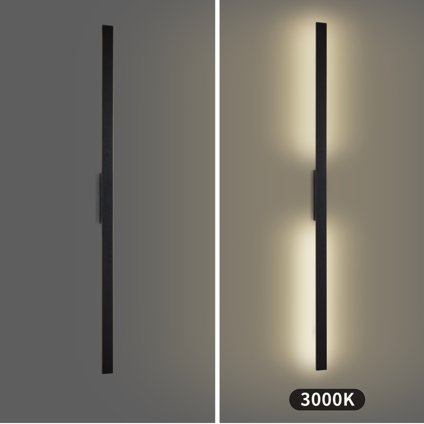 Brilagi - LED външно стенно осветително тяло LUNA LED/30W/230V 3000K IP65 150 cm черно CRI 90