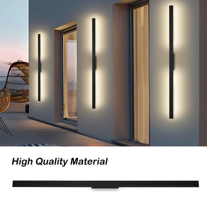 Brilagi - LED външно стенно осветително тяло LUNA LED/30W/230V 3000K IP65 150 cm черно CRI 90